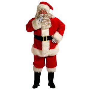 Complete Santa Claus Costume Quality Rental Stock Plush Fur Size XLG 50-54"